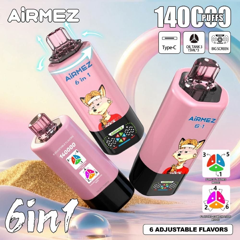 Airmez Fox 140K 6-in-1 disposable vape wholesale - Vapeuwell EU